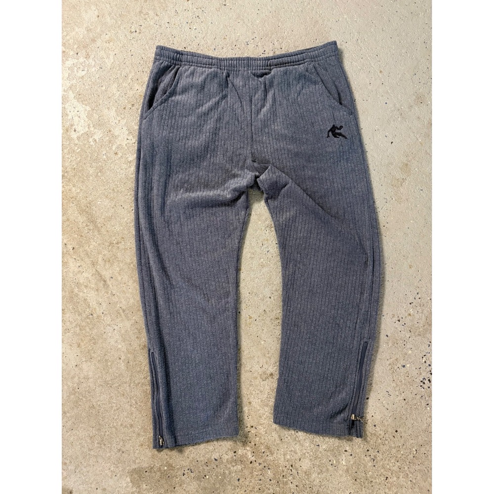 Vintage Y2K AND1 Basketball Mens Medium Gray Knit Sweatpants Ankle Zippers Baggy